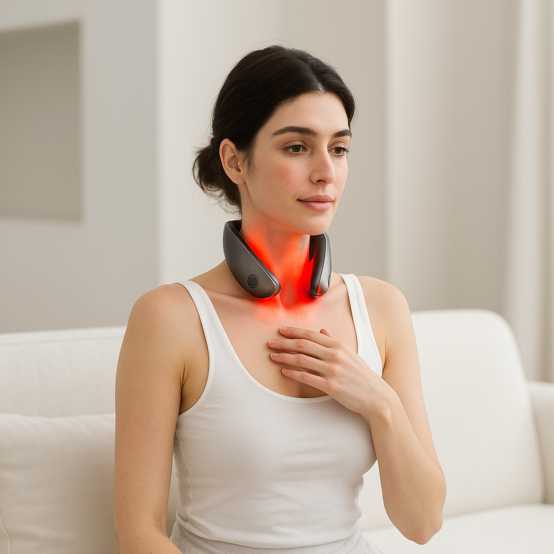 Type-C Charging U Shaped Portable Laser Neck Pain Relief Red Light Therapy Massager